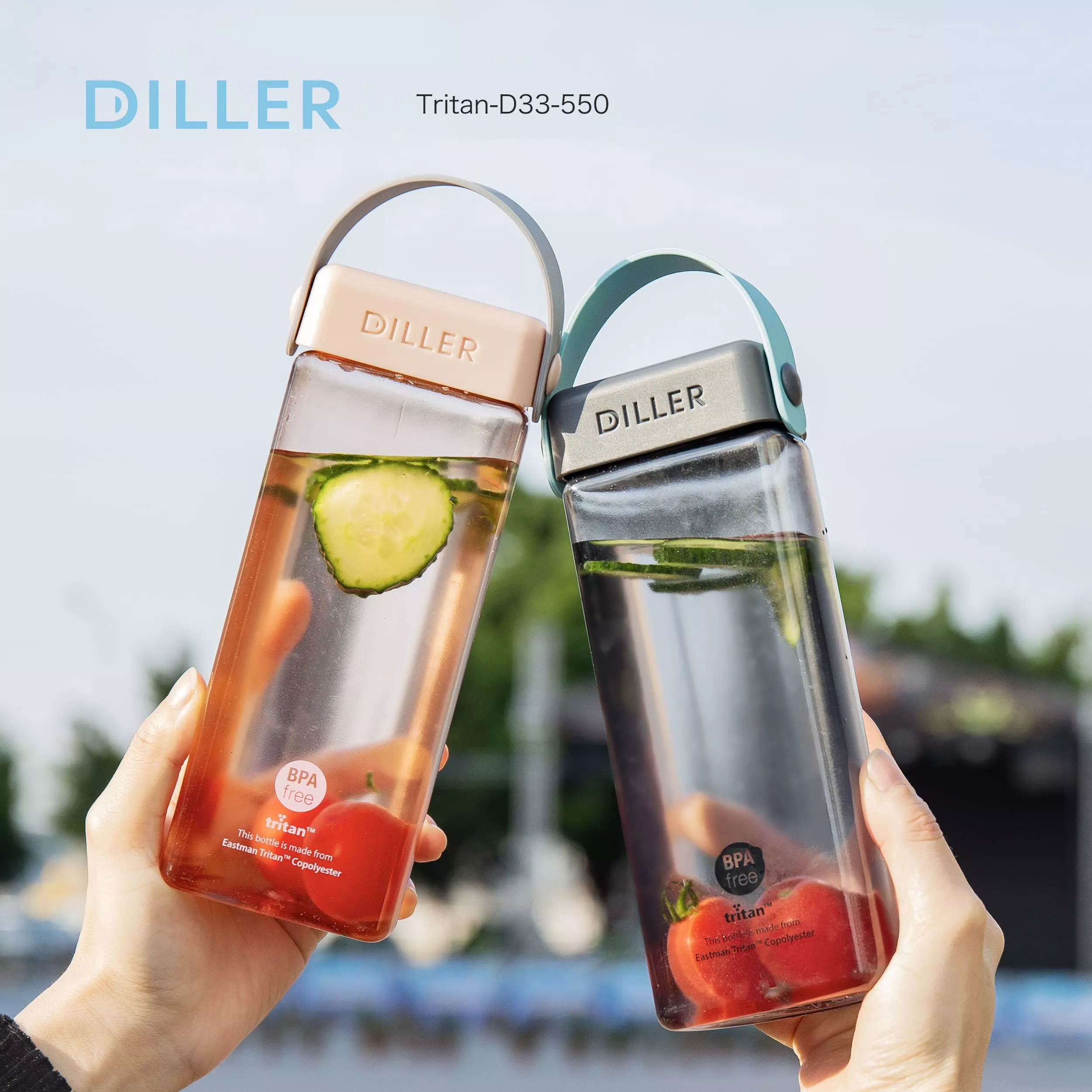 Бутылка для воды Diller D33 550 ml (Белый)