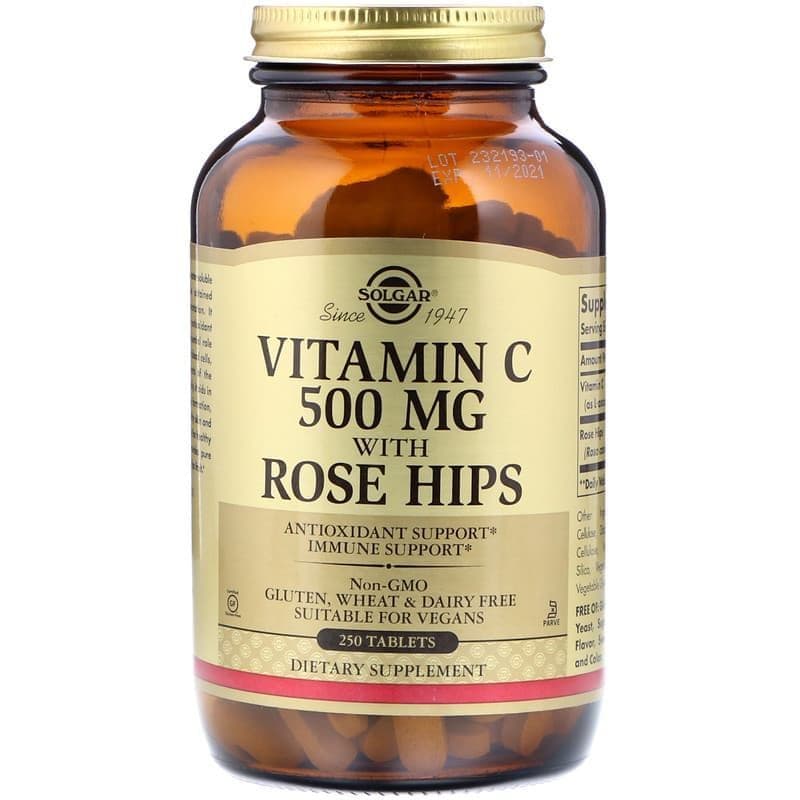 Solgar Vitamin C 500 mg with Rose Hips 100 tabs