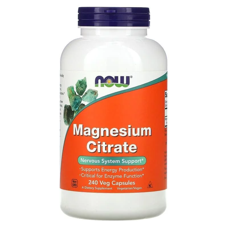 NOW Magnesium Citrate 200mg 240 caps фото